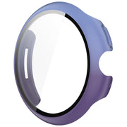 For Google Pixel Watch 3 45mm PC + Tempered Film Integrated Watch Protective Case(Blue+Purple)