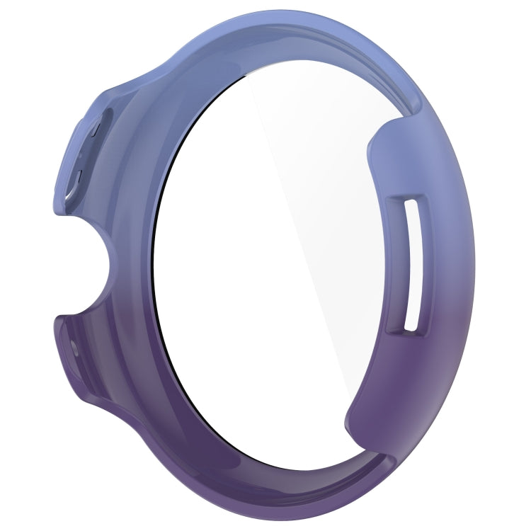 For Google Pixel Watch 3 45mm PC + Tempered Film Integrated Watch Protective Case(Blue+Purple) - Watch Cases by PMC TechLife | Online Shopping South Africa | PMC TechLife | Buy Now Pay Later Mobicred