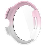 For Google Pixel Watch 3 45mm PC + Tempered Film Integrated Watch Protective Case(Pink+White)
