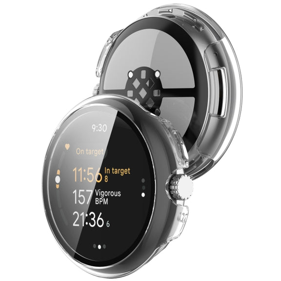 For Google Pixel Watch 3 45mm PC + Tempered Film Integrated Watch Protective Case(Transparent)