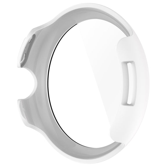 For Google Pixel Watch 3 45mm PC + Tempered Film Integrated Watch Protective Case(White)