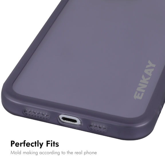 For iPhone 16 Pro Max ENKAY Hat-Prince Translucent Matte TPU Phone Case with Lens Film + 9H Big Arc Edge Film(Blue)