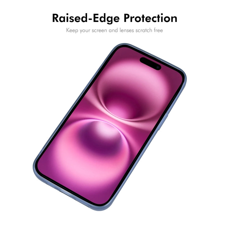 For iPhone 16 Plus ENKAY Hat-Prince Translucent Matte TPU Phone Case with Lens Film + 9H Big Arc Edge Film(White)