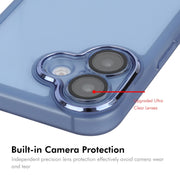 For iPhone 16 Plus ENKAY Hat-Prince Translucent Matte TPU Phone Case with Lens Film + 9H Big Arc Edge Film(White)