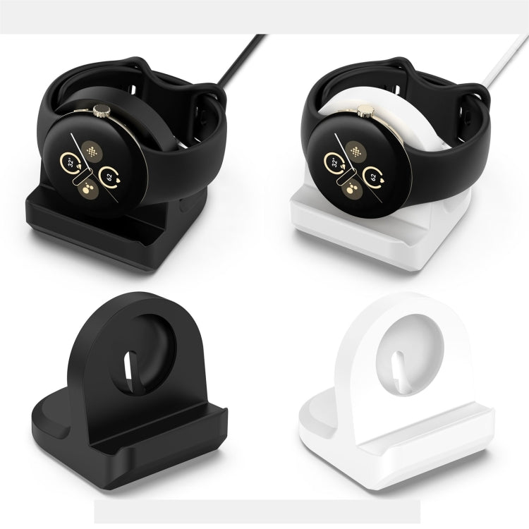 For Google Pixel Watch 3 41 / 45mm Smart Watch Silicone Charging Holder with Charging Cable(White)