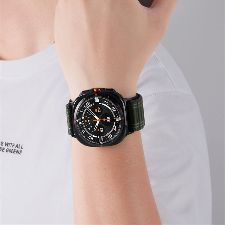 For Samsung Galaxy Watch Ultra 47mm Sea Wave Texture Nylon Hook and Loop Fastener Watch Band(Gray)