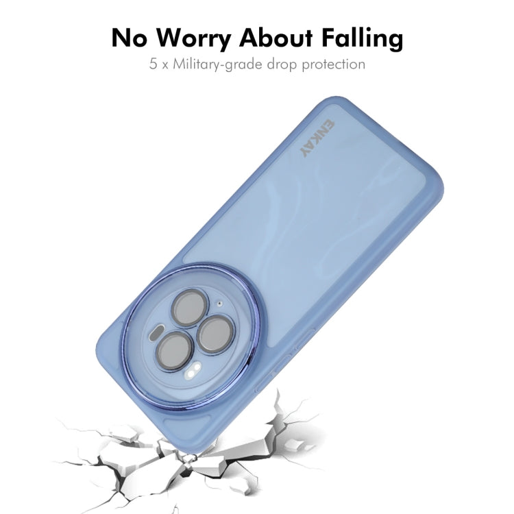 For Honor Magic6 ENKAY Hat-Prince Translucent Matte TPU Phone Case with Lens Film + 3D Hot Bending Film(Blue) - free shipping - PMC Jewellery - Order now!
