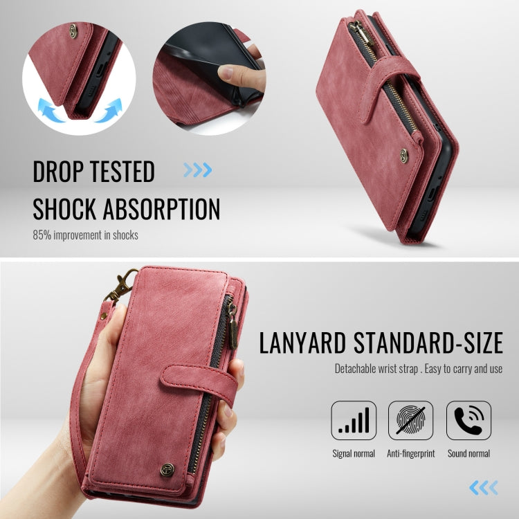 For Google Pixel 9 Pro XL CaseMe C30 Card Slots Zipper Wallet Leather Phone Case(Wine Red)