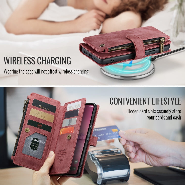 For Google Pixel 9 Pro XL CaseMe C30 Card Slots Zipper Wallet Leather Phone Case(Wine Red) - free shipping - PMC Jewellery - Order now!