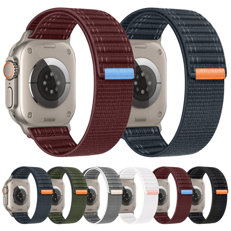 For Apple Watch Ultra 2 49mm Sea Wave Nylon Hook and Loop Fastener Watch Band(Gray)