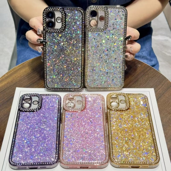 For iPhone 16 Pro Diamond Glitter Sequins TPU Phone Case(Gold)