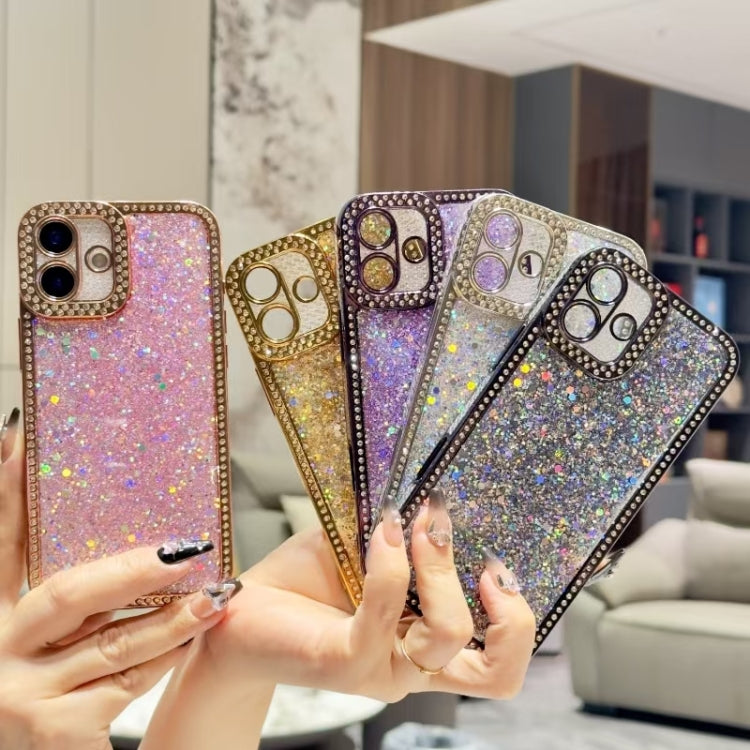 For iPhone 16 Pro Diamond Glitter Sequins TPU Phone Case(Gold)