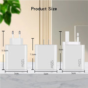 120W 3 PD Type-C Dual USB Multi Port Charger for Mobile Phones, EU Plug(WHite)