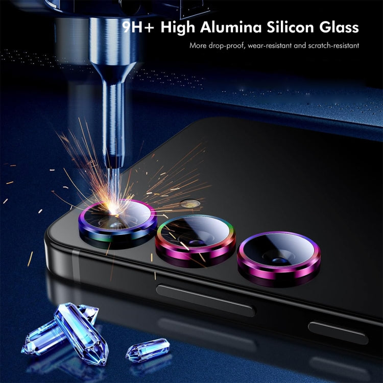 For OPPO Reno12 Global ENKAY Hat-Prince 9H Rear Camera Lens Aluminium Alloy Tempered Glass Film(Colorful) - OPPO Tempered Glass by ENKAY | Online Shopping South Africa | PMC Jewellery | Buy Now Pay Later Mobicred