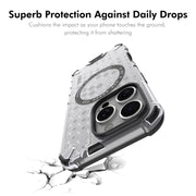 For iPhone 16 Pro Max ENKAY Hat-Prince Honeycomb MagSafe Shockproof Phone Case with Large Arc Edge Film(Grey)