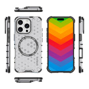 For iPhone 16 Pro Max ENKAY Hat-Prince Honeycomb MagSafe Shockproof Phone Case with Large Arc Edge Film(Green)
