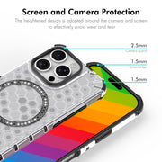 For iPhone 16 Pro ENKAY Hat-Prince Honeycomb MagSafe Shockproof Phone Case with Large Arc Edge Film(Blue)