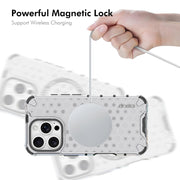 For iPhone 16 Pro ENKAY Hat-Prince Honeycomb MagSafe Shockproof Phone Case with Large Arc Edge Film(Green)