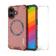 For iPhone 16 Plus ENKAY Hat-Prince Honeycomb MagSafe Shockproof Phone Case with Large Arc Edge Film(Red) - iPhone 16 Plus Cases by ENKAY | Online Shopping South Africa | PMC TechLife | Buy Now Pay Later Mobicred