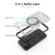 For iPhone 16 Plus ENKAY Hat-Prince Honeycomb MagSafe Shockproof Phone Case with Large Arc Edge Film(Green)