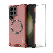 For Samsung Galaxy S24 Ultra 5G ENKAY Hat-Prince Honeycomb MagSafe Shockproof Phone Case with 0.18mm Film(Red)