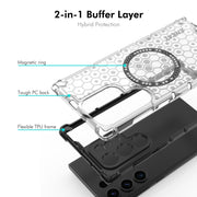 For Samsung Galaxy S24 Ultra 5G ENKAY Hat-Prince Honeycomb MagSafe Shockproof Phone Case with 0.18mm Film(Grey)
