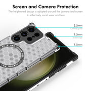 For Samsung Galaxy S24 Ultra 5G ENKAY Hat-Prince Honeycomb MagSafe Shockproof Phone Case with 0.18mm Film(Grey)