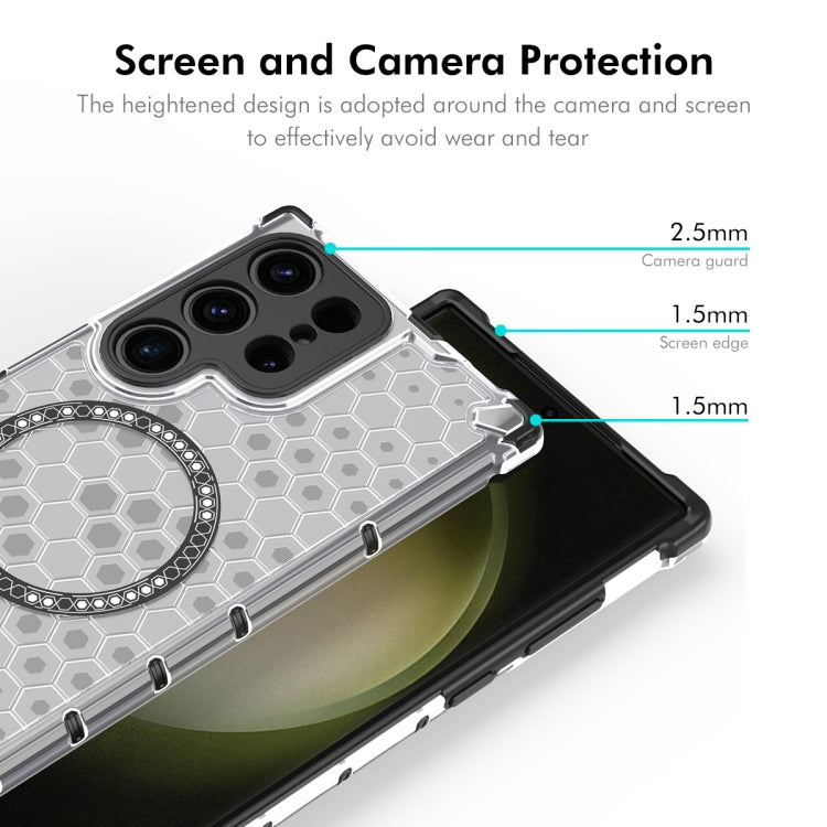 For Samsung Galaxy S24 Ultra 5G ENKAY Hat-Prince Honeycomb MagSafe Shockproof Phone Case with 0.18mm Film(Grey)