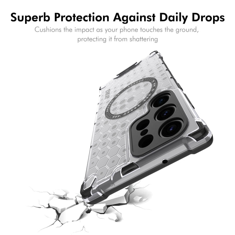 For Samsung Galaxy S24 Ultra 5G ENKAY Hat-Prince Honeycomb MagSafe Shockproof Phone Case with 0.18mm Film(Grey)