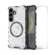 For Samsung Galaxy S24+ 5G ENKAY Hat-Prince Honeycomb MagSafe Shockproof Phone Case with 0.18mm Film(White)