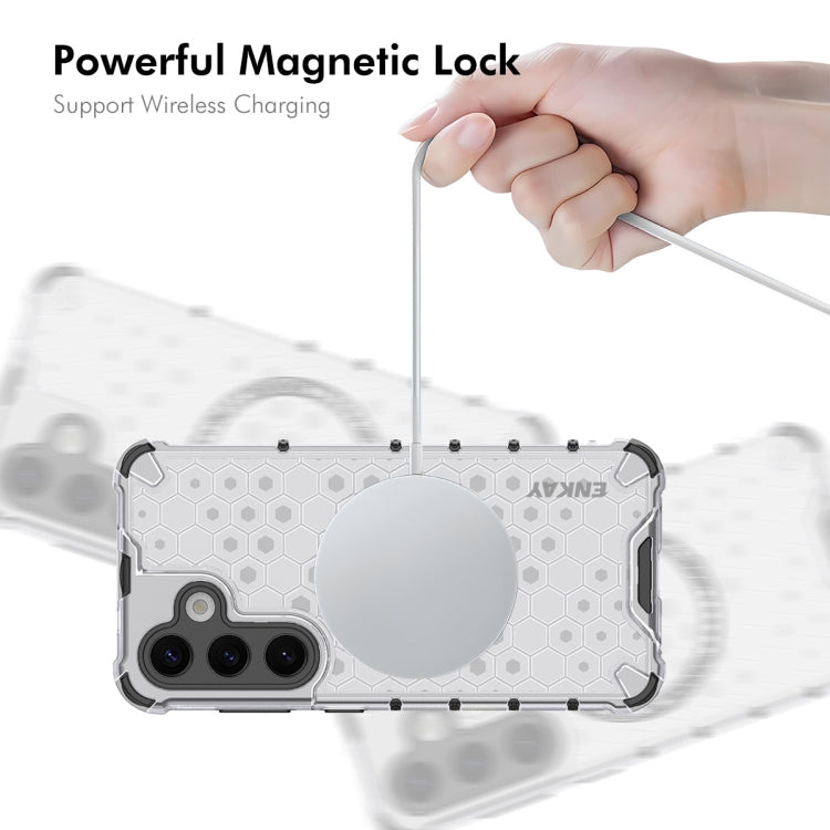 For Samsung Galaxy S24 5G ENKAY Hat-Prince Honeycomb MagSafe Shockproof Phone Case with 0.18mm Film(Red)