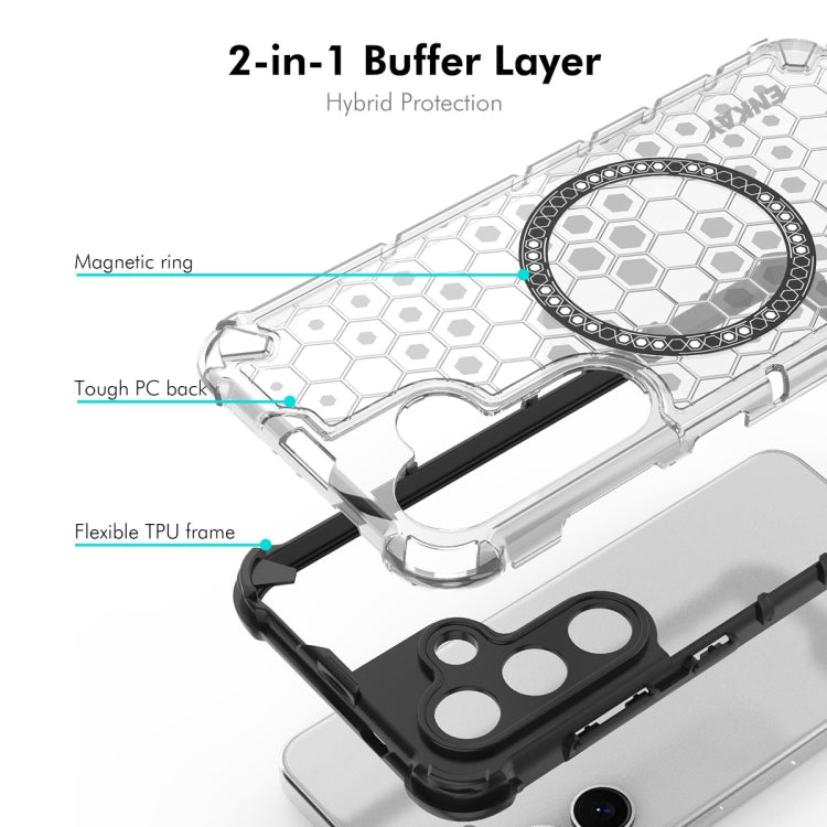 For Samsung Galaxy S24 5G ENKAY Hat-Prince Honeycomb MagSafe Shockproof Phone Case with 0.18mm Film(Blue) - free shipping - PMC Jewellery - Order now!