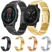 For Garmin MARQ Athlete Gen 2 Tortoise Shell 22mm Stainless Steel Watch Band(Gold)
