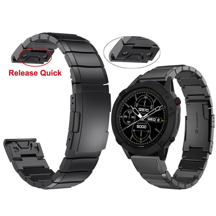 For Garmin Fenix 8 MIP 47mm Tortoise Shell 22mm Stainless Steel Watch Band(Rose Gold) - free shipping - PMC TechLife - Order now!