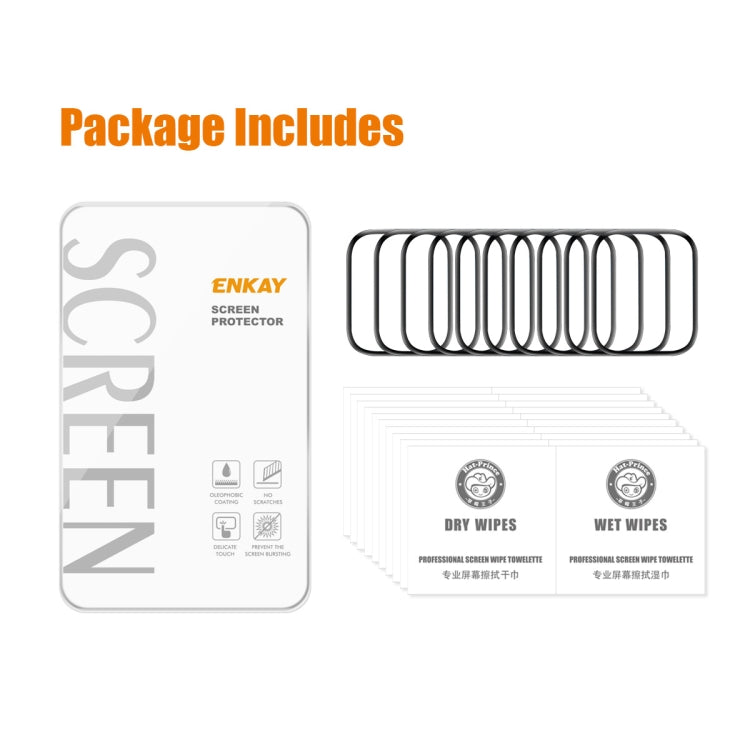 For Apple Watch Series 10 46mm 10pcs ENKAY 3D Full Coverage Soft PC Edge PMMA HD Screen Film