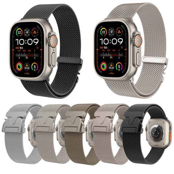 For Apple Watch 10 42mm Mech Milan Metal Mesh Watch Band(Silver)