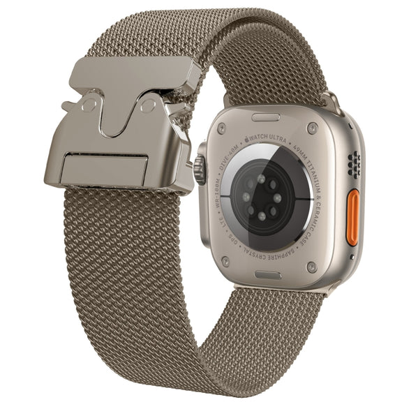 For Apple Watch 10 42mm Mech Milan Metal Mesh Watch Band(Silver)