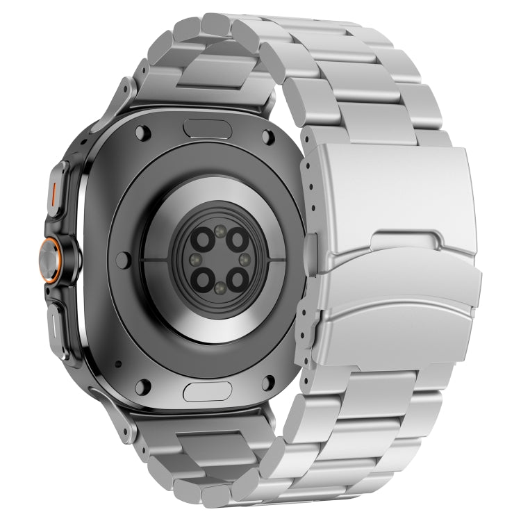 For Samsung Galaxy Watch Ultra 47mm Three Beads Titanium Alloy Metal Watch Band(Silver) - free shipping - PMC TechLife - Order now!