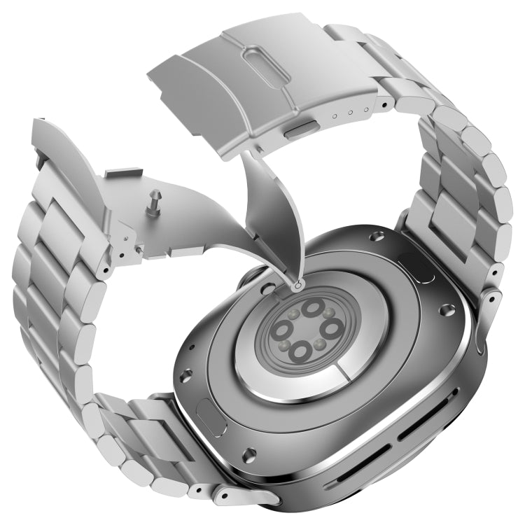 For Samsung Galaxy Watch Ultra 47mm Three Beads Titanium Alloy Metal Watch Band(Silver) - free shipping - PMC TechLife - Order now!