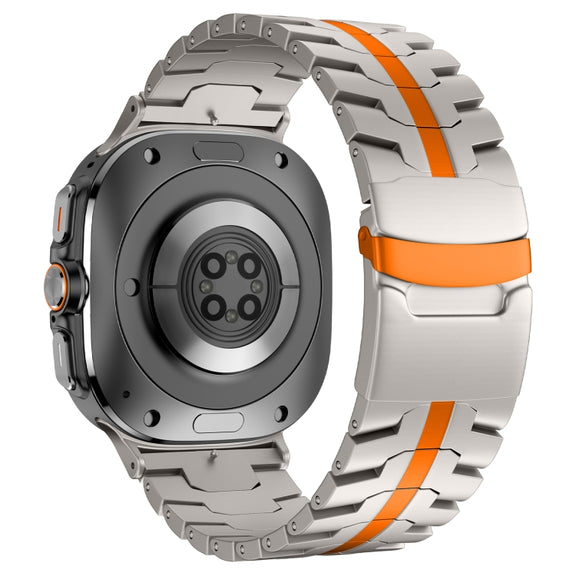 For Samsung Galaxy Watch Ultra 47mm Titanium Alloy Metal Watch Band(Titanium Orange)