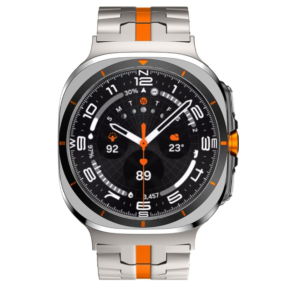 For Samsung Galaxy Watch Ultra 47mm Titanium Alloy Metal Watch Band(Titanium Orange)