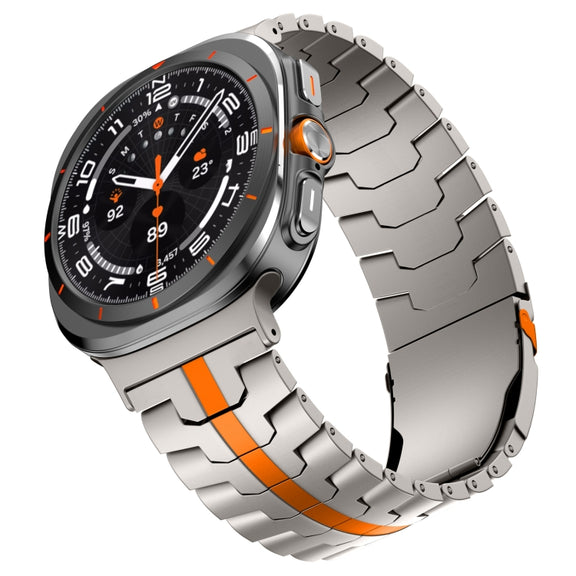 For Samsung Galaxy Watch Ultra 47mm Titanium Alloy Metal Watch Band(Titanium Orange)