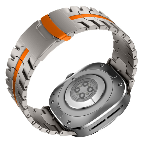 For Samsung Galaxy Watch Ultra 47mm Titanium Alloy Metal Watch Band(Titanium Orange)