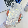 For iPhone 16 Plating Texture Wristband MagSafe TPU Phone Case with Glitter Lens Film(White Water Ripples) - iPhone 16 Cases by PMC TechLife | Online Shopping South Africa | PMC TechLife | Buy Now Pay Later Mobicred