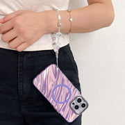 For iPhone 16 Pro Max Plating Texture Wristband MagSafe TPU Phone Case with Glitter Lens Film(White Water Ripples)