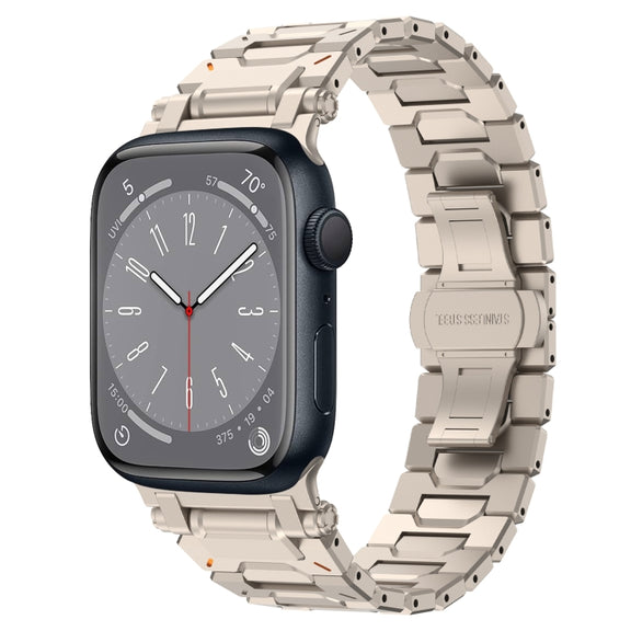 For Apple Watch Series 8 45mm Pathfinder Stainless Steel Metal Watch Band(Titanium Color)