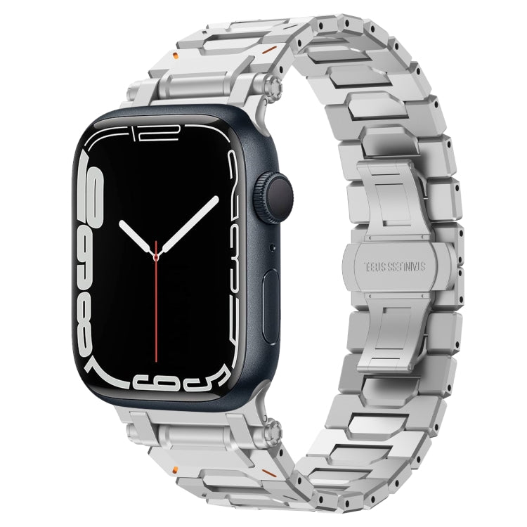 For Apple Watch Series 7 45mm Pathfinder Stainless Steel Metal Watch Band(Silver) - free shipping - PMC TechLife - Order now!