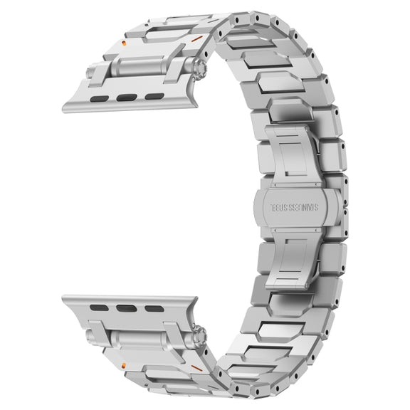 For Apple Watch Series 5 44mm Pathfinder Stainless Steel Metal Watch Band(Silver)