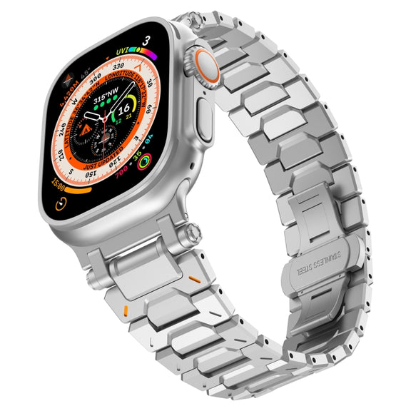 For Apple Watch Series 5 44mm Pathfinder Stainless Steel Metal Watch Band(Silver)