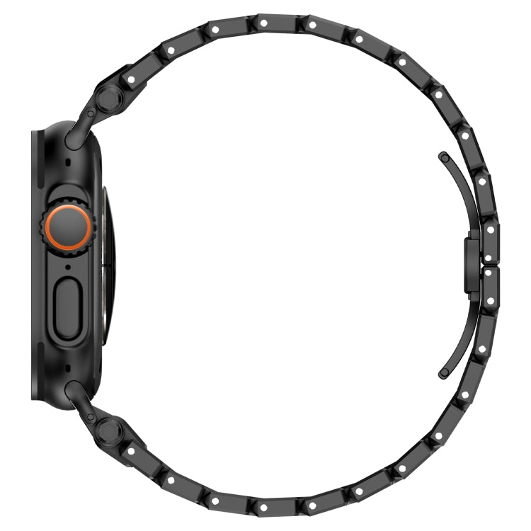 For Apple Watch Series 4 44mm Pathfinder Stainless Steel Metal Watch Band(Black)